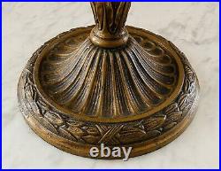 20th C Antique Arts & Crafts / Art Nouveau 8 Panel Caramel Slag Glass Lamp