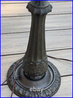 22H antique slag glass lamp