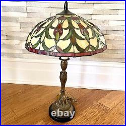 22 Vintage Tiffany Style Double Socket Table Lamp Bronze/Cast Metal Base Beauty 22 Vintage Tiffany Style Double Socket Table Lamp Bronze/Cast Metal Base Beauty