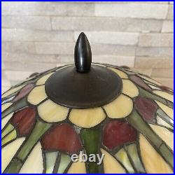 22 Vintage Tiffany Style Double Socket Table Lamp Bronze/Cast Metal Base Beauty 22 Vintage Tiffany Style Double Socket Table Lamp Bronze/Cast Metal Base Beauty