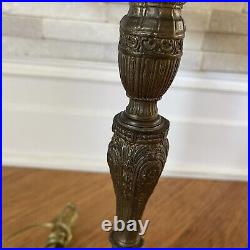 22 Vintage Tiffany Style Double Socket Table Lamp Bronze/Cast Metal Base Beauty 22 Vintage Tiffany Style Double Socket Table Lamp Bronze/Cast Metal Base Beauty