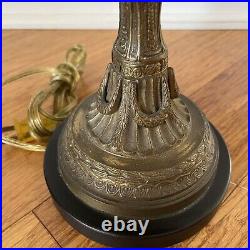 22 Vintage Tiffany Style Double Socket Table Lamp Bronze/Cast Metal Base Beauty 22 Vintage Tiffany Style Double Socket Table Lamp Bronze/Cast Metal Base Beauty