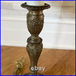 22 Vintage Tiffany Style Double Socket Table Lamp Bronze/Cast Metal Base Beauty 22 Vintage Tiffany Style Double Socket Table Lamp Bronze/Cast Metal Base Beauty