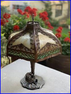 23H Antique Royal Art Glass Co. Slag Glass Lamp 18 Shade