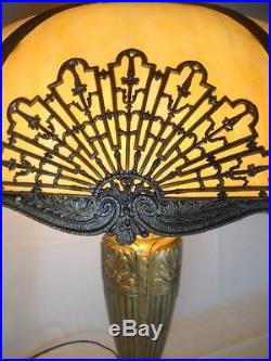 23 Antique Slag Glass Art Nouveau Lamp Handel Miller B & H Era Georgeous