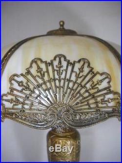 23 Antique Slag Glass Art Nouveau Lamp Handel Miller B & H Era Georgeous