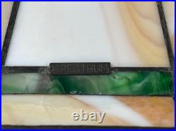 24 H Vintage TIFFANY-STYLE Arts & Crafts Mission Stained Slag Glass Table Lamp