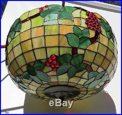 24 Leaded Stained Slag Glass Ceiling Lamp Chandelier Bradley/Hubbard/Handel era