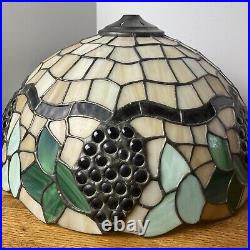 24 Stained Slag Glass Lamp Grape Clusters on Vine Tiffany Style 24 Stained Slag Glass Lamp Grape Clusters on Vine Tiffany Style