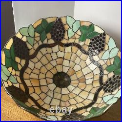 24 Stained Slag Glass Lamp Grape Clusters on Vine Tiffany Style 24 Stained Slag Glass Lamp Grape Clusters on Vine Tiffany Style
