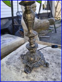 24 Stained Slag Glass Lamp Grape Clusters on Vine Tiffany Style 24 Stained Slag Glass Lamp Grape Clusters on Vine Tiffany Style