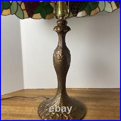 24 Stained Slag Glass Lamp Grape Clusters on Vine Tiffany Style 24 Stained Slag Glass Lamp Grape Clusters on Vine Tiffany Style