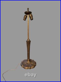 27 Victorian Table Lamp w Multiple Molded Colored Slag Glass Lamp Shade Panels
