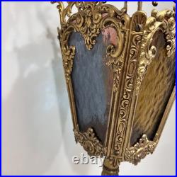 29 Vintage Cherub Putti Lamp Slag Glass Panels Pat Pend 645 Marble Base 29 Vintage Cherub Putti Lamp Slag Glass Panels Pat Pend 645 Marble Base