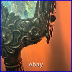 29 Vintage Cherub Putti Lamp Slag Glass Panels Pat Pend 645 Marble Base