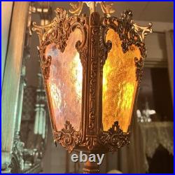 29 Vintage Cherub Putti Lamp Slag Glass Panels Pat Pend 645 Marble Base