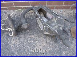 2 Antique Cast Iron & Slag Glass Gothic Architectural Wall Lamp Light Sconces