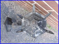 2 Antique Cast Iron & Slag Glass Gothic Architectural Wall Lamp Light Sconces