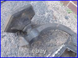 2 Antique Cast Iron & Slag Glass Gothic Architectural Wall Lamp Light Sconces