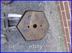 2 Antique Cast Iron & Slag Glass Gothic Architectural Wall Lamp Light Sconces