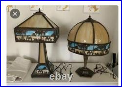 2 Vintage Slag glass Lamps (never Used)