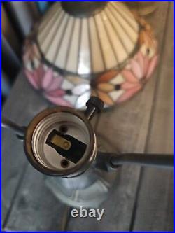 2x Set 20 Floral Tiffany Retro Style Acrylic Stained Slag Glass Lamp Metal Base