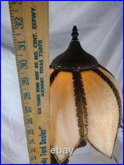 32 Resin Table Lamp Paul & Virginie with a Slag Glass Shade Lamp