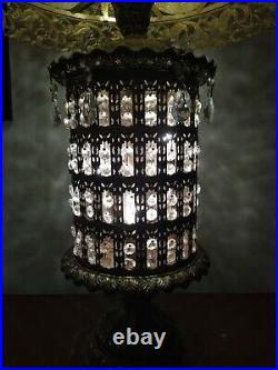 37'' Antique Slag Glass Lamp 1950s 37''X20''X20''