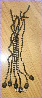 6 Original Leaded Slag Stained Glass Lamp Acorn Pull Chains for Handel Duffner