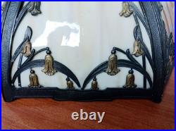 6 Panel Antique Slag Glass Table Lamp Shade Art Nouveau Period 6 Panel Antique Slag Glass Table Lamp Shade Art Nouveau Period