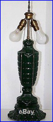Antique 1920's Arts & Crafts Stained & Slag Glass XL Lamp. Handel, Tiffany Era