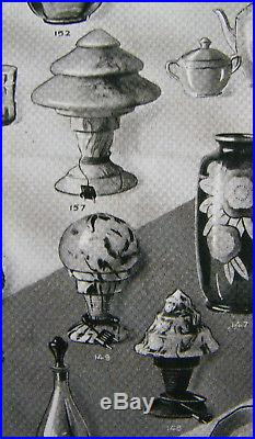 ANTIQUE ART DECO 1930 BELGIAN TABLE LAMP by SCAILMONT MUSHROOM GLOBE SLAG GLASS