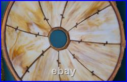 ANTIQUE BENT SLAG GLASS 8 PANELSHADE LAMP Tiffany Gorgeous 18 in Diameter