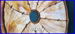 ANTIQUE BENT SLAG GLASS 8 PANELSHADE LAMP Tiffany Gorgeous 18 in Diameter