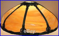 Antique Bent Slag, Stained Glass Lamp Signed Royal Art Glass Co. Handel, B&h Era