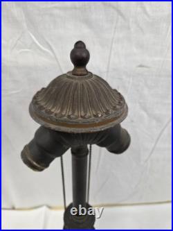 ANTIQUE LAMP BASE FOR REVERSE PAINTED LAMP OR SLAG LAMP SHADE Art Deco Hubbard