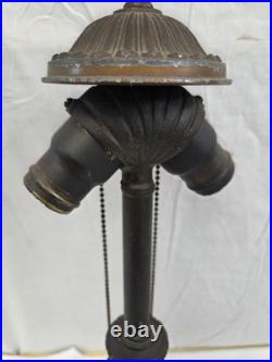 ANTIQUE LAMP BASE FOR REVERSE PAINTED LAMP OR SLAG LAMP SHADE Art Deco Hubbard