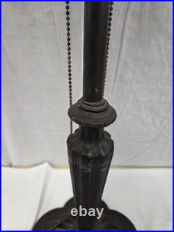 ANTIQUE LAMP BASE FOR REVERSE PAINTED LAMP OR SLAG LAMP SHADE Art Deco Hubbard
