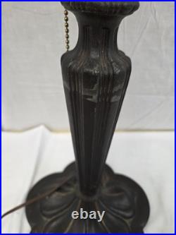 ANTIQUE LAMP BASE FOR REVERSE PAINTED LAMP OR SLAG LAMP SHADE Art Deco Hubbard