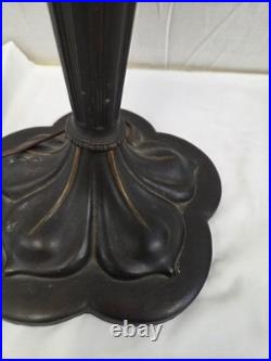 ANTIQUE LAMP BASE FOR REVERSE PAINTED LAMP OR SLAG LAMP SHADE Art Deco Hubbard