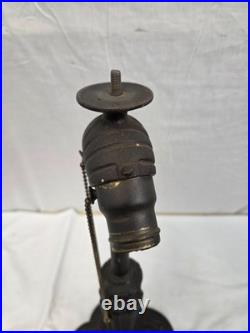 ANTIQUE LAMP BASE FOR REVERSE PAINTED LAMP OR SLAG LAMP SHADE Art Deco Hubbard