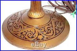 Antique Signed Bradley & Hubbard Bent Slag Glass Table Lamp. C. 1910's. Sweet