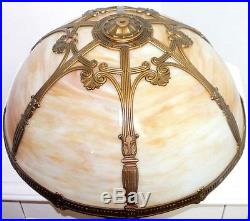 Antique Signed Miller Bent Slag Glass Table Lamp. B&h, Handel, Era. C. 1910's