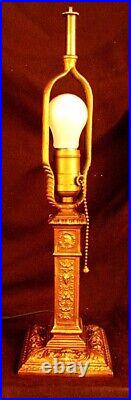ANTIQUE SLAG GLASS LAMP UNUSUAL w N. WIND FACES REWIRED c. 1920'S