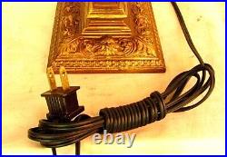ANTIQUE SLAG GLASS LAMP UNUSUAL w N. WIND FACES REWIRED c. 1920'S