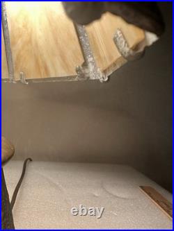 ANTIQUE SLAG GLASS TABLE LAMP 6 PANEL 2 lights Beautiful. See video
