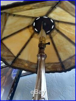 ANTIQUE Victorian Arts and Crafts Slag Glass Lamp c 1890-1910