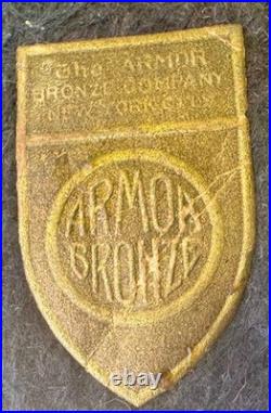 ARMOR BRONZE Art Nouveau Victorian Lamp Base 4 Slag Tiffany Style Glass Shade GC