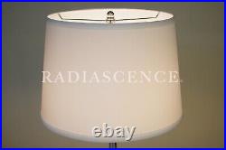 ART DECO STREAMLINE CHROME HOUZE AGATE URANIUM MARBLE SLAG GLASS TABLE LAMP 30's