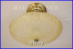 ART DECO THICK SLAG GLASS LALIQUE STYLE SAUCER LIGHT HANGING CEILING LAMP 1930s